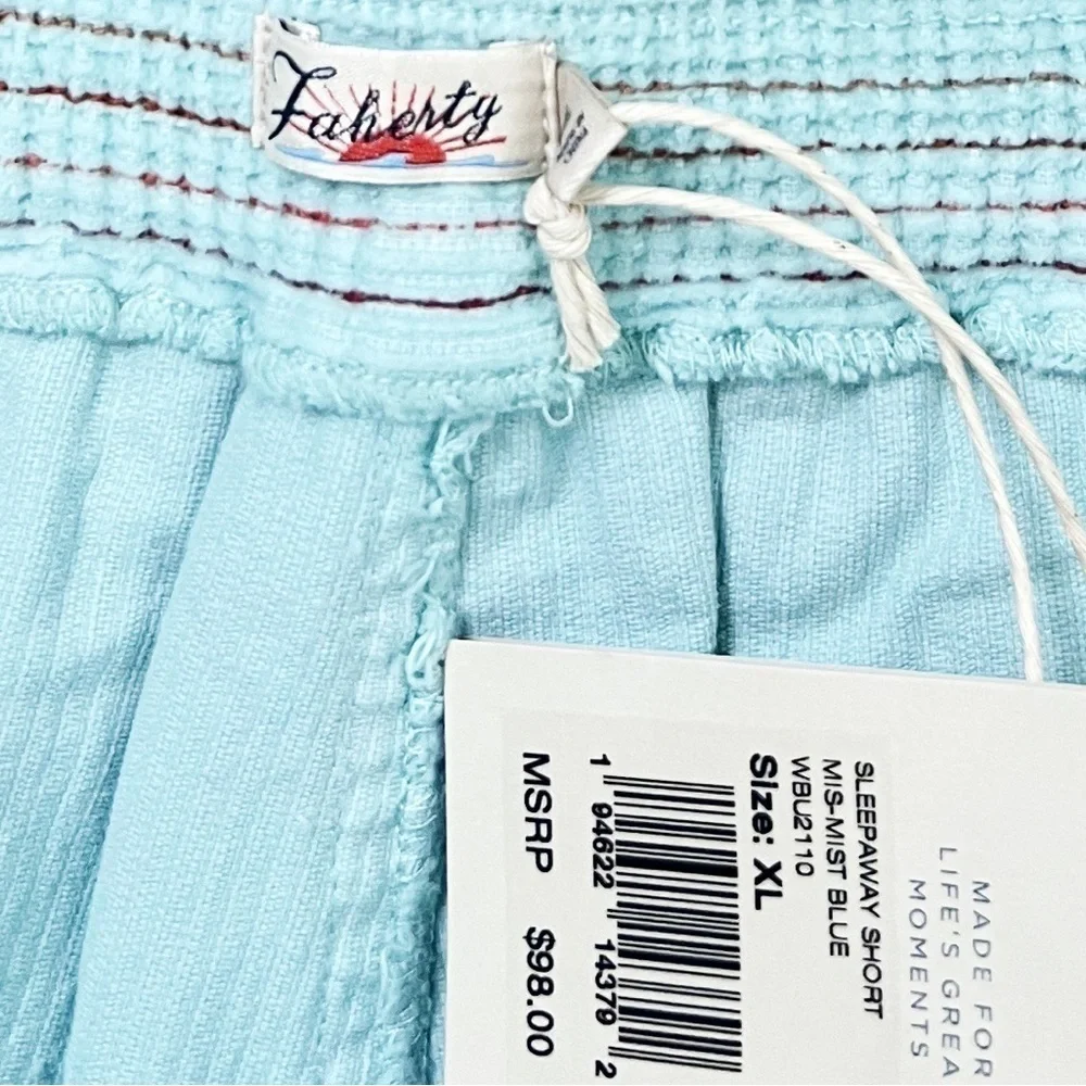 NWT Faherty Sleepaway Corduroy Shorts in Mist Blue